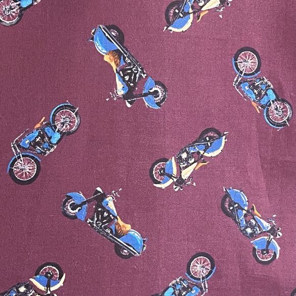 Trend F/X Fusion Mens Modern Fit Buton Down Shirt - Purple Motorcycles, Size L - Picture 3 of 8